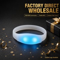 Bracelet lumineux LED étanche en silicone, bracelet promotionnel pour concerts, événements, course nocturne, vente en gros, OEM, ODM, direct