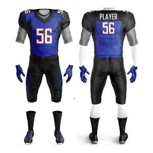 Vente en gros directe d'usine, derniers uniformes de football américain personnalisés, entièrement personnalisés, manches courtes, respirants - Product Image 3