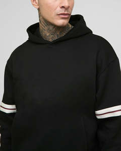 Sweat à capuche lourd 500 g/m², sweat à capuche en coton, épaules tombantes, sans cordons, sweat à capuche surdimensionné pour hommes - Product Image 3