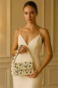 Bolso con cuentas vLemon, bolso con cuentas de limón, bolso de mano con cuentas de limón, bolso de vacaciones de verano de limón amarillo, bolso de mano con cuentas blancas únicas de limón - Product Image 2