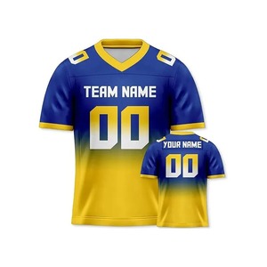 Meilleur service OEM Vente en gros de haute qualité logo personnalisé impression par transfert de chaleur court maillot de football américain vente à bas prix - Product Image 5