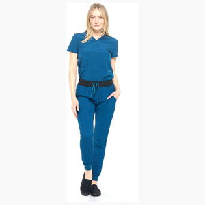 Wholesale Custom Logo Denim <b>Scrub</b> <b>Sets</b> Medical Hospital <b>Scrubs</b> Cotton Blends Unisex - Product Image 6