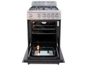 NOUVEAU Four à gaz compact, design autoportant, 4 brûleurs scellés avec allumage électronique, 2,1 pi³ de volume, tiroir de rangement, gril 20 pouces - Product Image 2