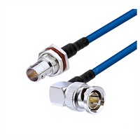 Cable Mini RG59 HD SDI BNC Macho a BNC Hembra de 75 Ohmios, Azul 75-2.5 1855A, Pigtail para Cámara de Video HD-SDI/3G-SDI/4K CCTV