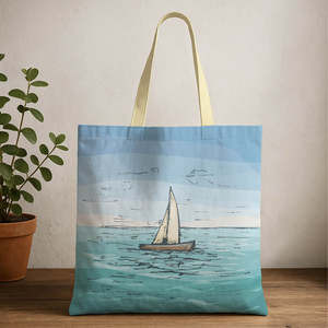 Sac fourre-tout à thème marin avec fermeture éclair - Product Image 1