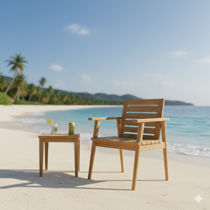 Premium Modern Solid Teak <b>Wood</b> Eco-Friendly <b>Arm</b> <b>Chair</b> for Restaurant Hotel & Villa Use - Product Image 4