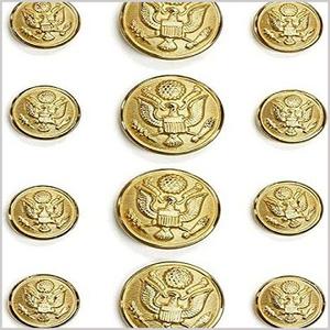 Boutons en laiton de style tige avec polissage et décoration de paillettes, sans plomb, pour blazers, manteaux, uniformes institutionnels, vêtements - Product Image 5