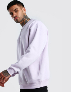 Sweat-shirt à col rond oversize en molleton bouclette 100 % coton pour homme, vente en gros, épaules tombantes, personnalisable OEM - Product Image 4