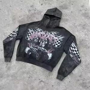 Fabricantes de ropa de hombre personalizado logotipo en relieve 3D Puff impresión en relieve de gran tamaño pulóver 500G sudaderas con capucha - Product Image 4