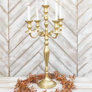 Nouveauté : élégant chandelier en aluminium artisanal argenté à 5 bras pour centre de table de mariage, décoration de la maison - Product Image 6