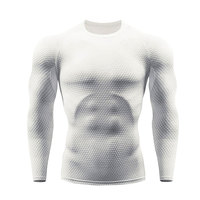 T-shirt coupe ajustée de compression personnalisé pour hommes Nouvelle mode de conception légère et hautement extensible avec impression numérique