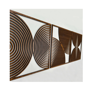 Diseño de corte láser MDF con acabado personalizado ecológico Decoración de Arte de pared de madera única para sala de estar Suelo trasero decorado - Product Image 1