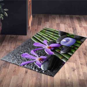 Tapis imprimé Orchidée Violette - Tapis modernes pour la décoration intérieure, Tapis en chenille - Product Image 5