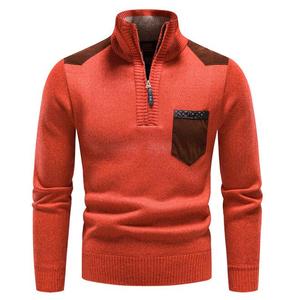 Nouveaux hommes pull tricoté automne hiver tricots à manches longues col roulé fermeture éclair cou mâle pull sweat vêtements d'extérieur - Product Image 3