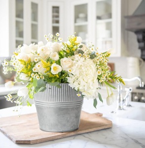 Cubo de jardineras de flores de acero galvanizado para el hogar, jardín al aire libre, juegos de jardineras decorativas, artesanías - Product Image 5