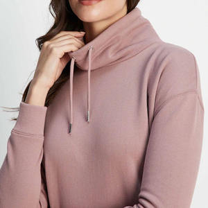 Chemise longue femme avec col haut et fermeture éclair latérale Logo personnalisé haute qualité casual plaine pull imprimé ample/prix d'usine 2026 - Product Image 5