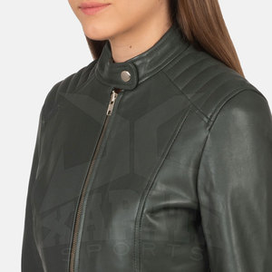 Veste d'hiver pour femme en cuir de vache véritable, coupe-vent, écologique, col montant, grande taille, respirante, idéale pour l'extérieur - Product Image 5