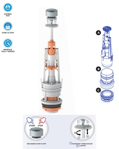 Kit di montaggio per cassetta WC con sistema Start & Stop (Mirtak CA-40126) - Product Image 2