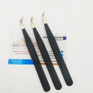 J แหนบต่อขนตาปลอมสีดำปลายสแตนเลสปลายทอง - Product Image 6