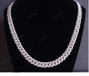 VVS Collier à maillons cubains de 10mm en argent sterling 925 massif pour hommes 24 pouces plaqué or de style hip-hop pour les fêtes et les rappeurs - Product Image 3