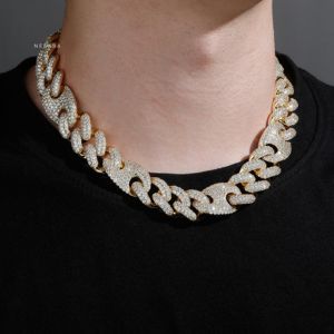 Cadena cubana de moissanita S925 de 20mm-Collar de diamantes de hip-hop para hombres, collar de moissanita grueso de plata 925 DE LA India - Product Image 1