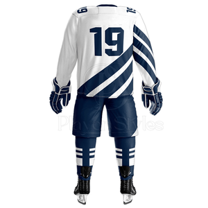 Ensemble d'uniformes de hockey sur glace unisexe réversibles de qualité supérieure, vêtements de sport personnalisés OEM 100% polyester avec nom d'équipe et logo personnalisé - Product Image 2