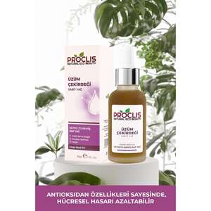 Aceite Esencial para el Cabello PROCLIS de 30 ml con Aceite de Semilla de Uva Fija (Vitis Vinifera L.) Origen Turquía para el Cuidado del Cabello - Product Image 4