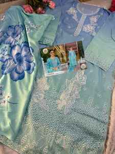 2025 femmes belle fleur traditionnelle indienne coton rayonne Kurti brodé tissé Kurtis peint Shalwar Kameez ensemble décontracté - Product Image 2