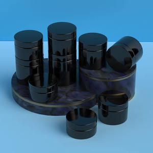 Ventes en gros de pots ronds en plastique PET noir avec couvercle à vis pour les soins de la peau, les cosmétiques corporels, emballage de 80 ml à 250 ml - Product Image 1