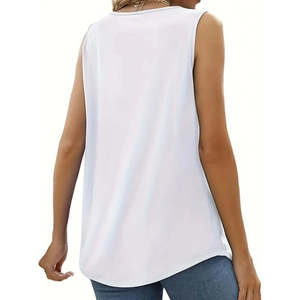 Blusa de Viscosa con Tirantes y Cuello Redondo para Mujer, con Detalle de Encaje, 36852 - Blanca - Product Image 3