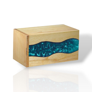 Handcrafted Beechwood Resin Urn <b>Box</b> Personalized Memorial <b>Keepsake</b> - Product Image 4