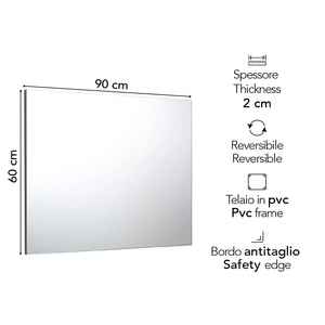 Miroir simple réversible sans cadre 60x90 - Product Image 2