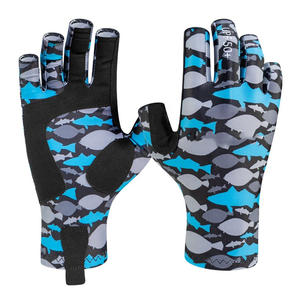 Custom Design Summer Half Finger <b>Fishing</b> <b>Gloves</b> UV 50+ Protection Lightweight Breathable Polyester Fabric Waterproof Touchscreen - Product Image 1