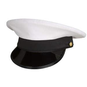 Casquette d'officier en laine noire de haute qualité avec logo brodé, nouveau design élégant - Product Image 2