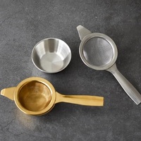 Mini tamper à café portable, écologique, en acier inoxydable, cuillères-filtres, type couverts, pour poudre de cocktail, thé et café