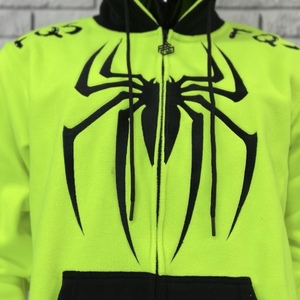 2025 OEM logotipo personalizado cremallera de gran tamaño Sherpa neón Sudadera con capucha 100% algodón liso teñido con logotipo bordado directo de fábrica - Product Image 5