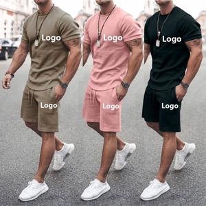 Ropa deportiva de verano personalizada, camiseta de manga corta de dos piezas de entrenamiento de bambú ligero y conjunto corto para hombres - Product Image 2