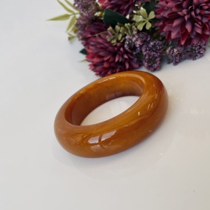Brown Vintage Baltic Amber <b>Bangle</b> <b>Bracelet</b>, Natural Solid Amber Cuff <b>Bracelet</b> 55 mm - Product Image 1