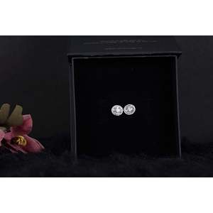 NOVAMART Fine SILVERINGS Sophia 925 Sterling <b>Silver</b> <b>Stud</b> <b>Earrings</b> 14K Gold with Rose Bezel Setting Trendy Turquoise Diamond Zirc - Product Image 1