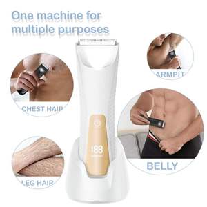 Tondeuse corporelle électrique pour hommes à double lame céramique remplaçable, étanche, rasoir et tondeuse de précision - Product Image 2