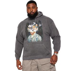 Sweat-shirts à capuche personnalisés pour hommes, poids lourd, couleur anthracite, imprimés sur mesure, coton/polyester, séchage rapide, poche kangourou sur le devant - Product Image 5