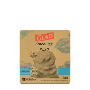 Sacs poubelle de cuisine Glad ForceFlex Tall, 13 gallons, Fresh Clean, (la composition du paquet peut varier), 140 unités (lot de 2) - Product Image 1