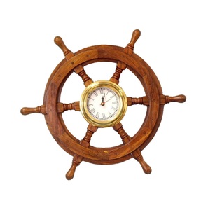 Timón de Barco de Madera, Accesorio Náutico Hecho a Mano, Timón Decorativo Marítimo de Madera de Mango - Product Image 5