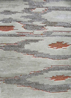 Tapis contemporain moderne de haute qualité, tissé à la main, en coton écologique, imperméable, gris, blanc, rouille, motif géométrique, personnalisable