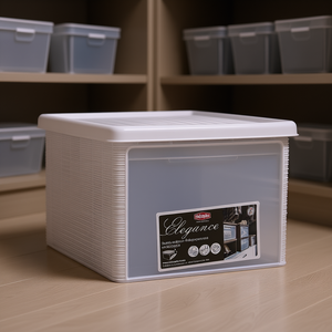 Contenedor de Almacenamiento de Plástico Stefanplast ELEGANCE Blanco 30001 de 15 Litros con Diseño de Lujo, Cajas y Contenedores de Plástico de 15 Litros - Product Image 3