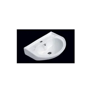 Fregadero de lavabo ovalado de un solo orificio de cerámica blanca de alta calidad para baño Precio de mercado competitivo Venta al por mayor - Product Image 1