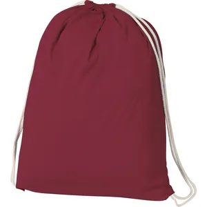 Sac de sport en coton tissé avec touche personnalisée - Sacs à cordon promotionnels - Product Image 1