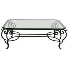 Durable Glass and Iron Coffee Table for <b>Outdoor</b> Use for Garden Hotels Parks Malls Courtyards Entrances Warehouses - Product Image 2