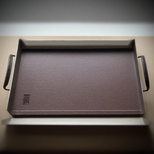 Sophisticated Leather Tray With Raised <b>Edges</b> And Elegant Finish Designed <b>For</b> Stylish Dining Serving Or Home Decoration Purpose - Product Image 3