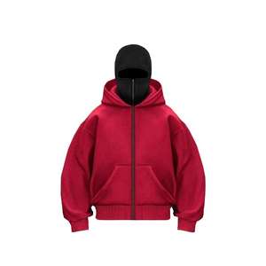 Sweat à capuche en molleton 100% coton lourd personnalisé Motif uni Design ninja Cache-visage Séchage rapide Respirant pour l'hiver - Product Image 5